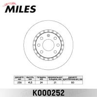 Диск тормозной передний MILES K000252 (TRW DF1625)
