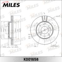 Диск тормозной передний MILES K001658 (TRW DF7134)