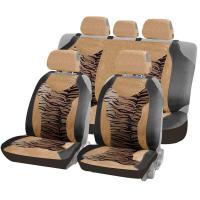 Накидка на сиденье CarFashion Safary Plus трикотаж черно-коричневые Тигр 5 шт. 22089