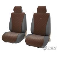 Накидка на сиденье PSV Asterion Pro 2 велюр передняя коричневая 2 шт. 133202